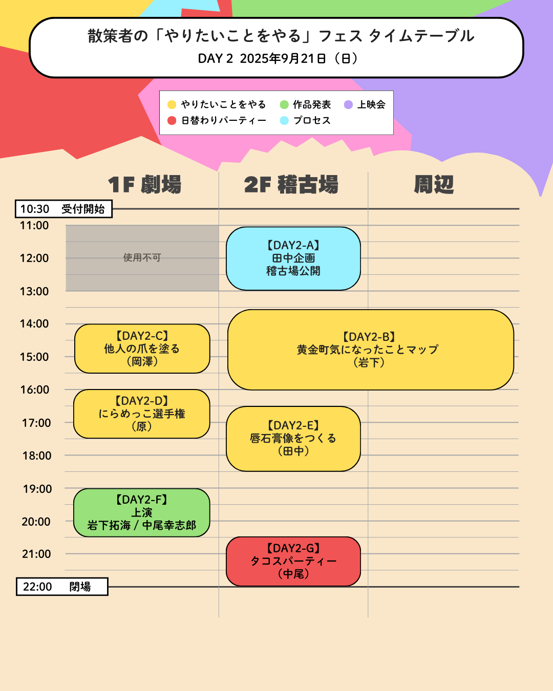 DAY2　タイムテーブル